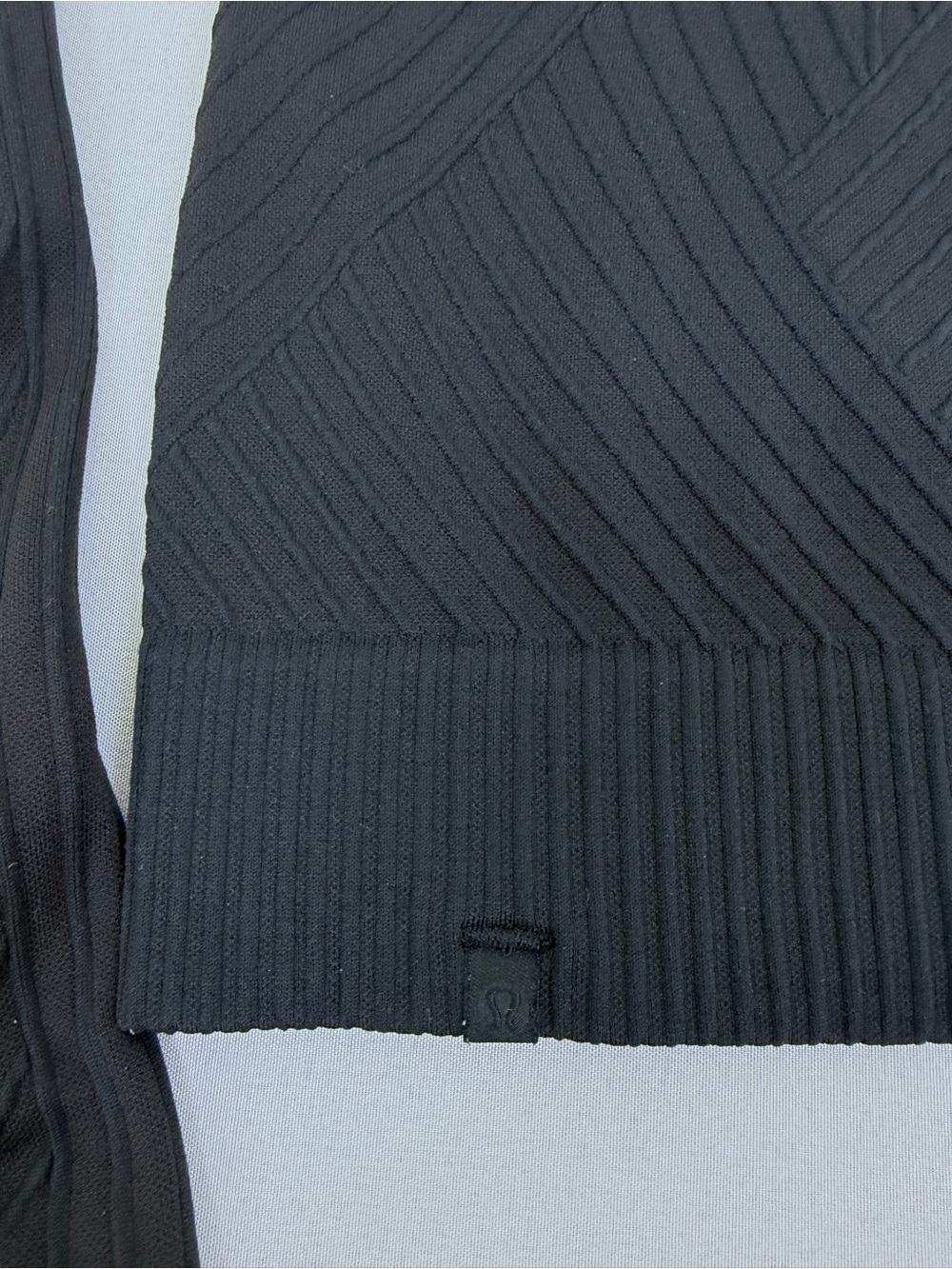 Lululemon Rest Less Cropped Half Zip Black Ribbed Top Size 4 - Picture 9 of 9
